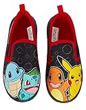 Pokemon Hausschuhe für Kinder Jungen Mädchen Pikachu Slip On Hausschuhe mit strapazierfähiger Innen- und Außensohle Schwarz 10 UK Kind