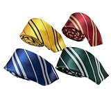 Seaehey Krawatte Magische Krawatte Gestreifte Bedruckte Tie Striped Tie Necktie Multicoloured Wizard School Wizard Cloak Accessory Halloween Carnival Christmas Gifts (All+4, all)