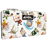 Avatar The Last Airbender Toph Zuko Sokka Chibi Geldbörse/Portemonnaie Bi-Fold Münzfach & Kartenhalter, Weiß