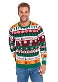 U LOOK UGLY TODAY Hässlicher Weihnachtspullover, Unisex Lustiger Chunky Fair Isle Gestrickter Festlicher Pullover für Party Das Gefühl von Färbe Mich Weihnachten M