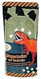 moses. Unisex Kinder Dino Stoppersocken mit Krallen, Dinosaurier Kindersocken mit nachtleuchtenden Stoppern, rutschfeste ABS-Socken, passend für Jungen und Mädchen mit Schuhgröße 26-42, grün, 26