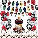 Vercico Geburtstag Party Deko Set Kuchendeckel Cupcake Topper Banner Luftballons Set für Kinder Party Dekorationen
