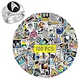 GTOTd Star Trek Stickers Aufkleber (100 Stück Mit Ring Dekor) Geschenke Merch Movie Party Supplies Deko Für Laptop Wohnzimmer Skateboard Graffiti