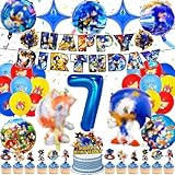 44 Stück Kindergeburtstag Deko, Geburtstags Luftballons Geburtstagsdeko Happy Birthday Girlande Birthday Decorations mit Helium Ballons Tortendeko Geburtstagsbanner für Kinder Geburtstags Party