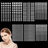 1048 StüCk Strasssteine Selbstklebend, RISVOWO Self-Adhesive Glitzersteine Gesicht für Gesicht Augen Körper NäGel, Aufkleber Glitter Strass Temporäre Tattoo für Make-Up,Diy, Fingernagel Dekorationen