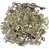 125 Stück antike Bronze Vintage Skelett Schlüssel Anhänger DIY Halskette Anhänger für handgemachten Hochzeit Party gefallen & Geburtstagsparty