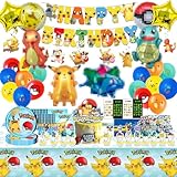Kinder Geburtstagsdeko, Kinder Geburtstag Party Set, Kinder Partygeschirr Set Party Deko Geburtstag,Tortendeko Cake Topper Set, Birthday Decorations Set