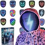 Depointer Life LED Maske mit Gestensensor, LED beleuchtete Gesicht Transforming Maske für Kostüm Cosplay Party Maskerade leuchtende Maske für Halloween