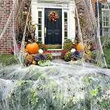 Halloween Deko,200g Dehnbare Halloween Spinnenweben mit 40 Stück Realistische Kunststoff Spinnen Halloween Outdoor Spinnennetz Halloween Spinngewebe für Halloween Party Garten Spukhaus Hof Decoration