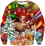 TUONROAD Unisex Weihnachtspullover Jumper Funky Rentier Muster Xmas Pullover Sweatshirt Erwachsene Teenager Festival Kleidung Top für Christmas Party XL