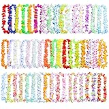 50 Stück hawaiianische Leis-Party-Dekorationen, 50 Stile hawaiianische Leis Bulk Hawaii-Blumen-Halskette für tropische Hawaii-Party-Themen-Strandparty-Zubehör, hawaiianische Nachtbar, Luau, Aloha