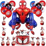 Crzyplea Luftballon Dekoration zum Kindergeburtstag,Folienballon 55 x 63 cm, Latex Ballons Set für Geburtstag,Cake Topper,Party Dekorationen,für Mädchen Junge Geburtstagsfeier
