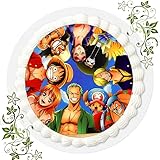 Fondant Tortenbild, Zuckerbild Essbares Foto für Torten, Tortenaufleger Ø 20cm - One Piece Nr. 1