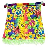 Das Kostümland Hippie Handtasche Flower Power - Umhängetasche 70er Jahre Karneval Mottoparty Hippiekostüm, Flower Power, Standard