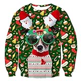 Xumplo Kinder Hässliche Weihnachten Pullover Jungen Mädchen 3D Druckt Sweatshirts Kind Lange Ärmel Crewneck Lustige Weihnachtspulli Top 4-5 Jahre