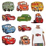 Cars Flicken zum Aufbügeln Kinder Erwachsene, 10 Stück Auto Patches zum Aufnäher Set, Embroidered Iron on Patches DIY Accessories, Bügelbilder für Aufnähen oder Aufbügeln auf Kleidung, Kleid, Jeans