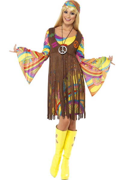 70er-Jahre-Hippie-Kostüm-Damen-Frauen-Erwachsene