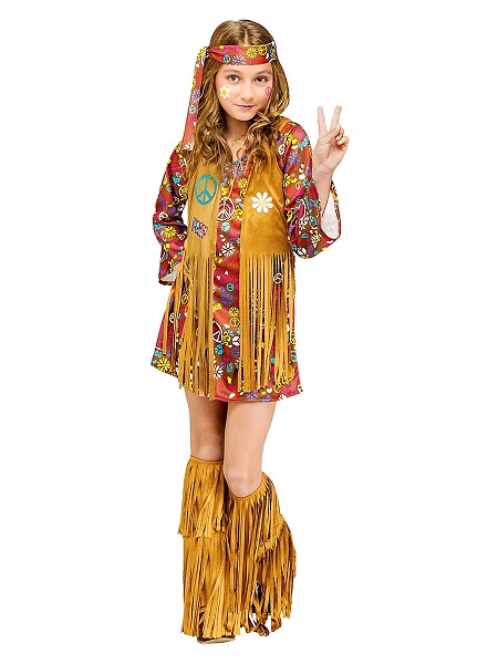70er-Jahre-Hippie-Kostüm-Kinder-Mädchen