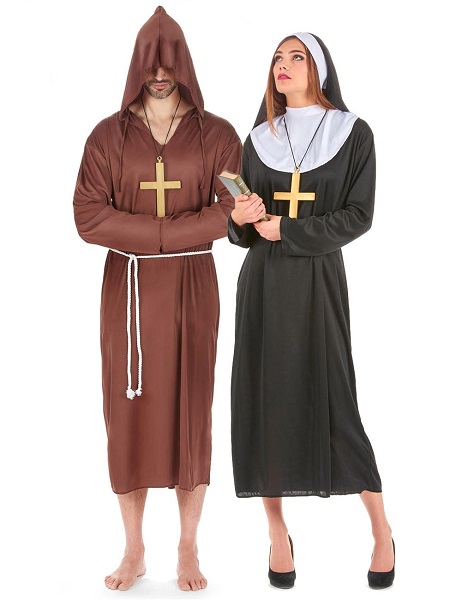 Nonnenkostüm-Mönchskostüm-Partnerkostüm-Damen-Herren