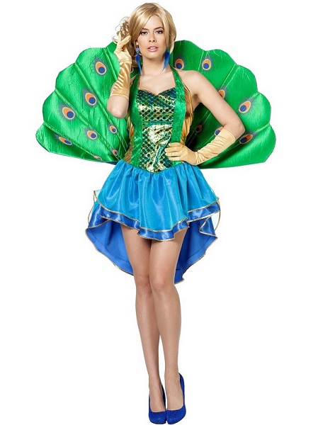 Pfau-Kostüm-Damen-Outfit