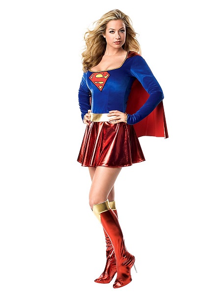 Supergirl-Superwoman-Kostüm-Damen-Frauen-Erwachsene