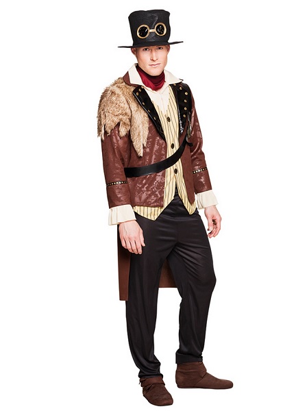 Steampunk-Kostüm-Herren-Männer-Erwachsene-braun-schwarz