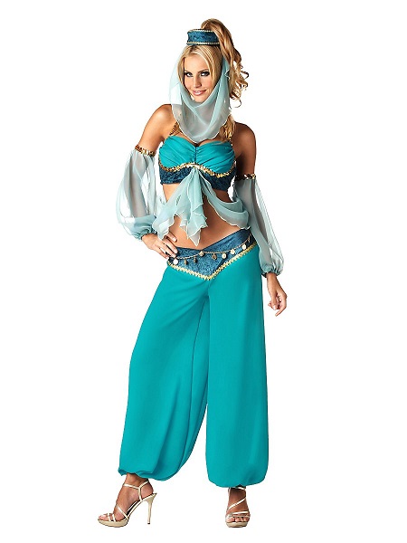 Bezaubernde-Jeannie-Kostüm-Kleid-Damen-Frauen-Erwachsene