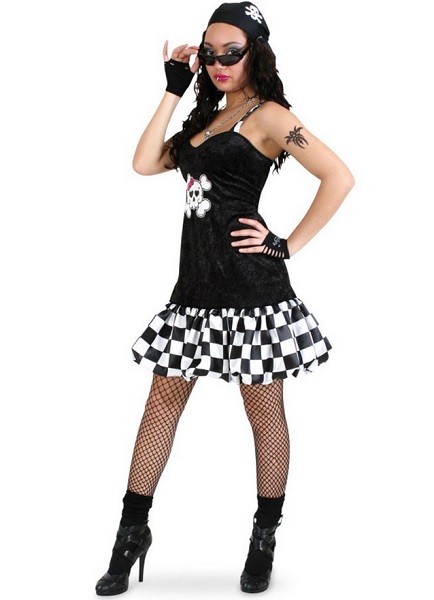 Rocker-Kostüm-Damen-Rockstar-Kostüm-Frauen-Erwachsene