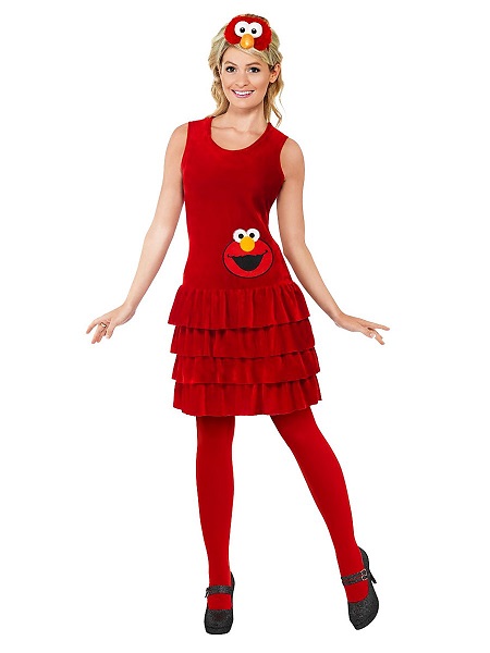 Sesamstraße-Kostüm-Elmo-Damen-Frauen-Erwachsene